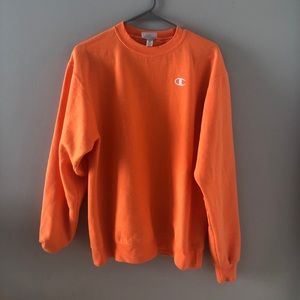 COPY - bright orange champion crewneck